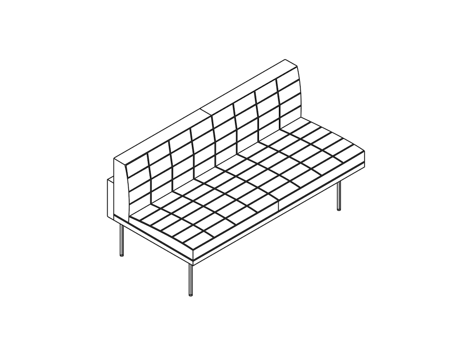 A line drawing - Tuxedo Component Settee–Armless