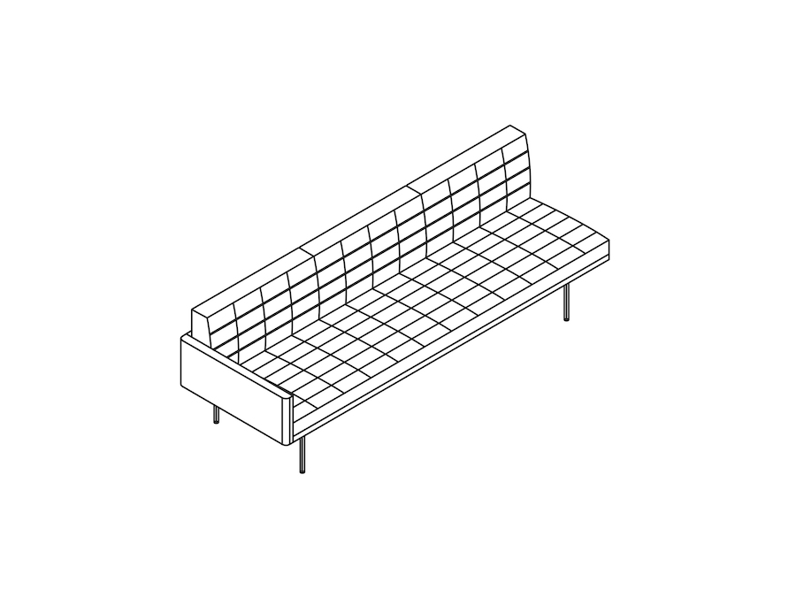 A line drawing - Tuxedo Component Sofa–Right Arm