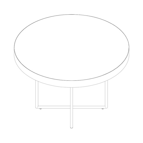 Line drawing of a Domino Table, viewed from above. 
