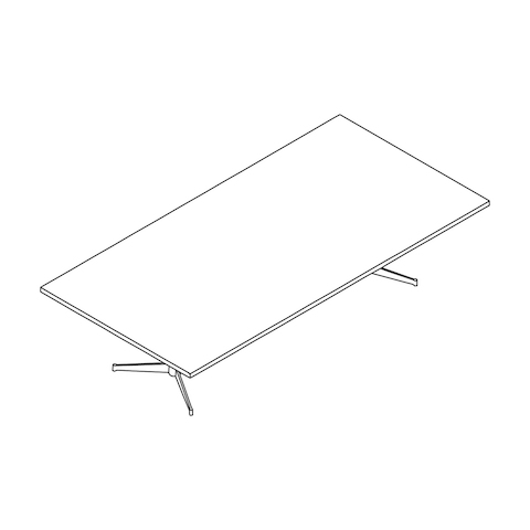 Line drawing of a rectangular MP Conference Table, viewed from above at an angle.