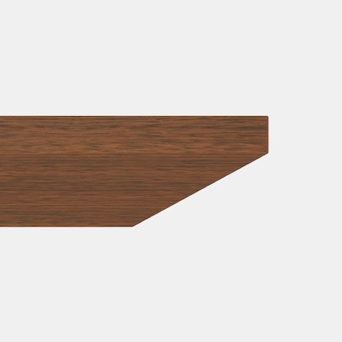 Close-up of the Incline edge option for MP Conference tables, which starts as a straight edge and transitions to a 45-degree angle.