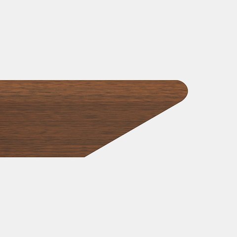 Close-up of the Knife edge option for MP Conference Tables, featuring a 45-degree cut with a rounded top corner.